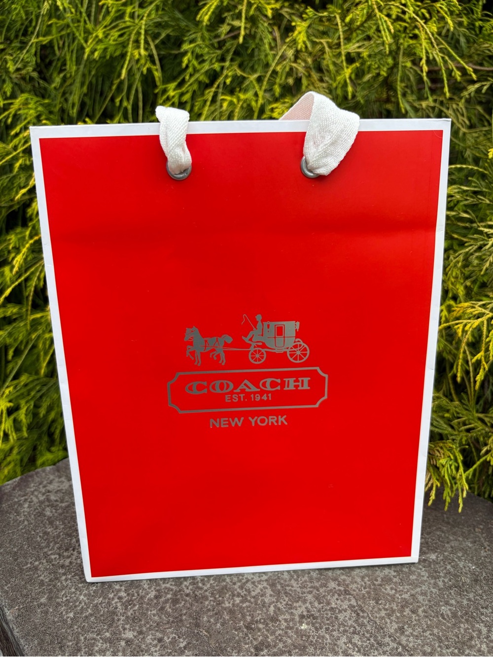 Coach Red Logo Gift Bag